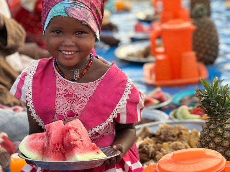 Nous avons fourni un repas dans la province d'Abéché, au Tchad, en Afrique.